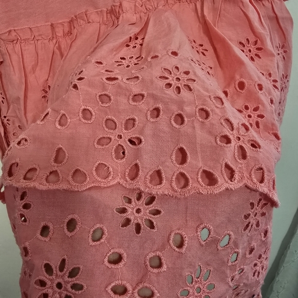 RP Rachel Parcell Corral Eyelet Ruffle Tiered Dress with waist belt Sprin Summer - Picture 9 of 11